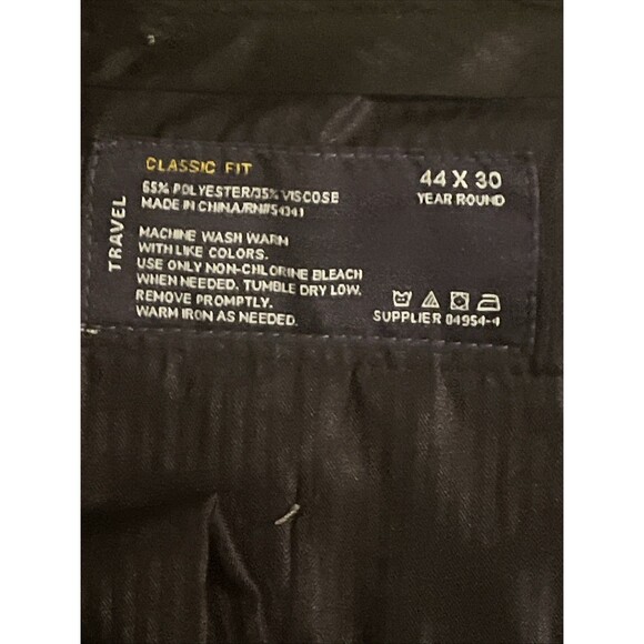 Stafford Classic Fit  Khaki Flat Front Travel Pants Slacks 44x30 - Picture 4 of 4